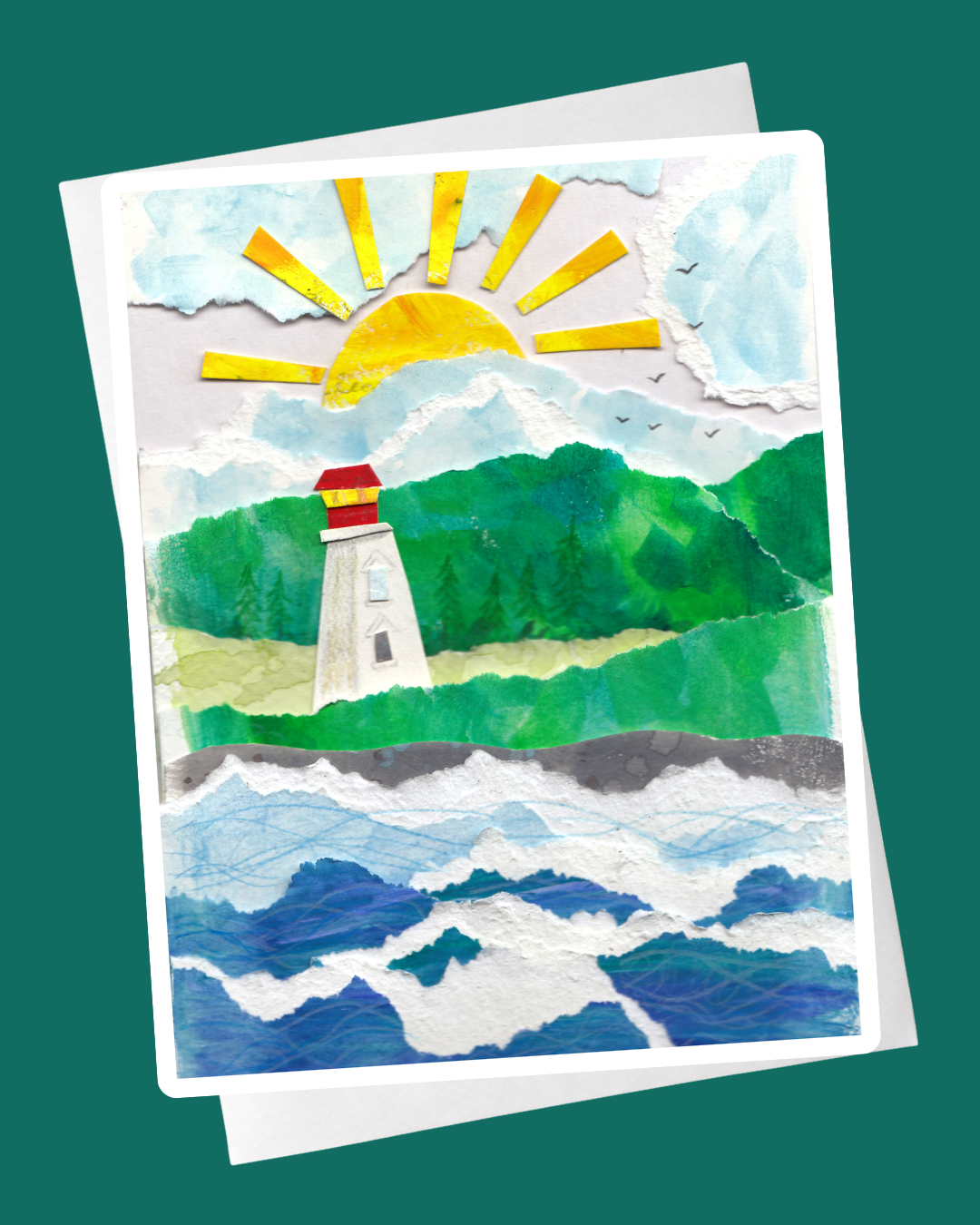 Lighthouse Collage Card