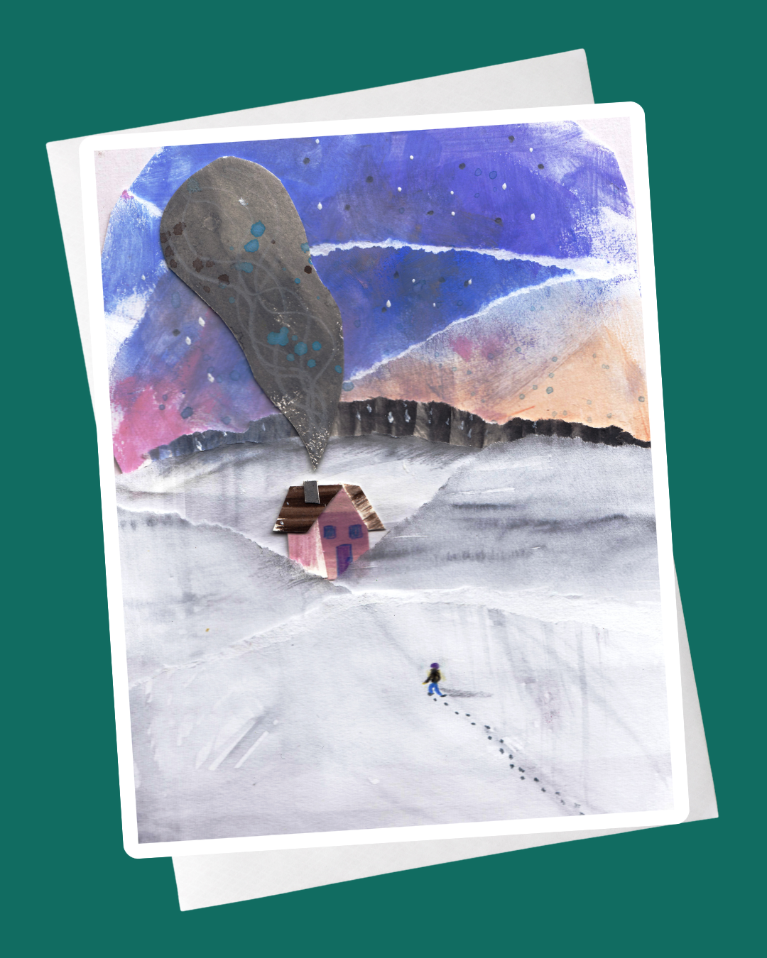 A Winter Walk Collage Card