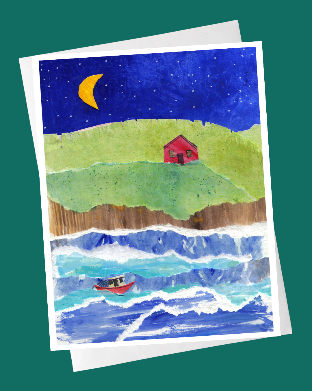 Celestial Cliffside Collage Card