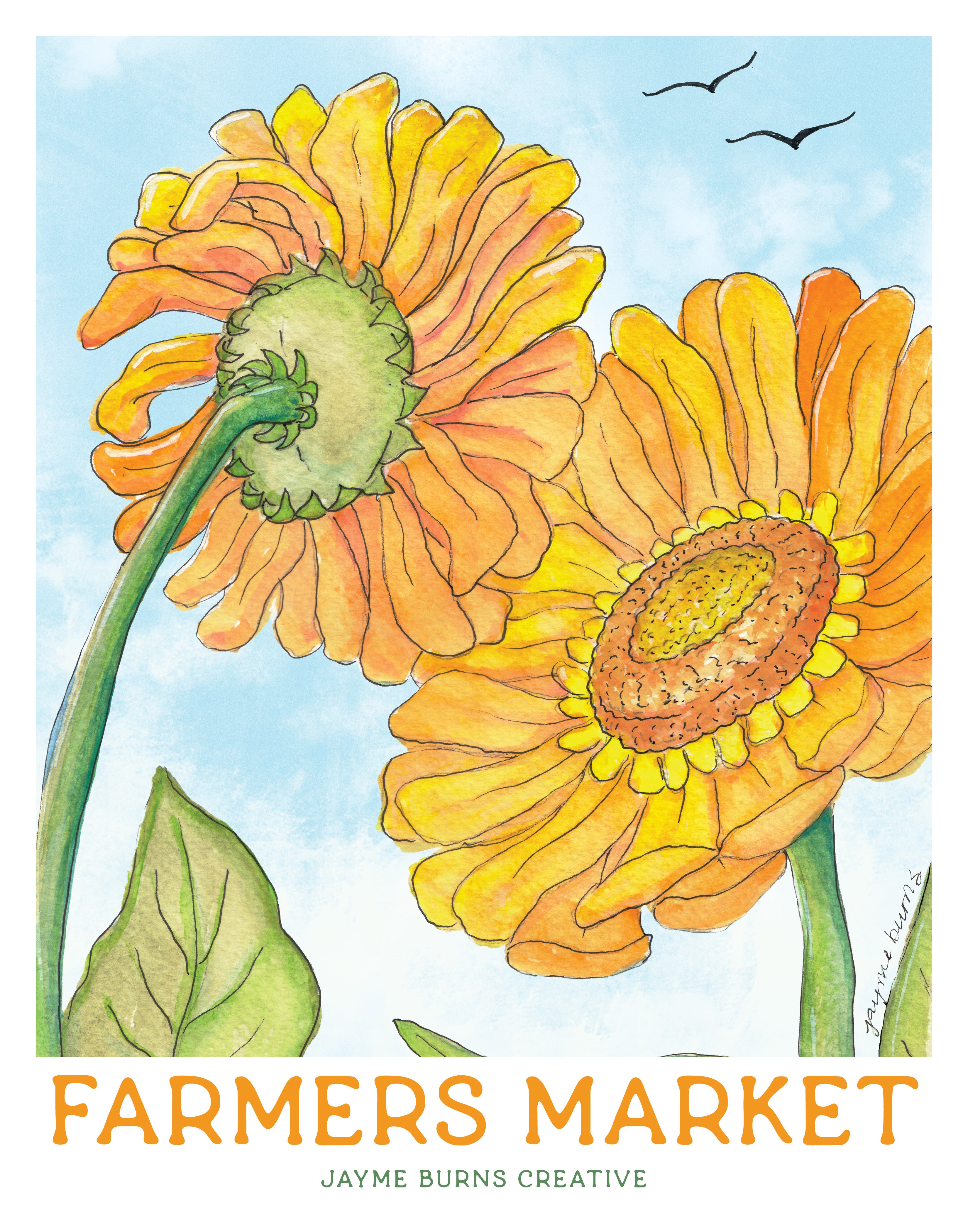 Farmers Market Print - Sunflowers