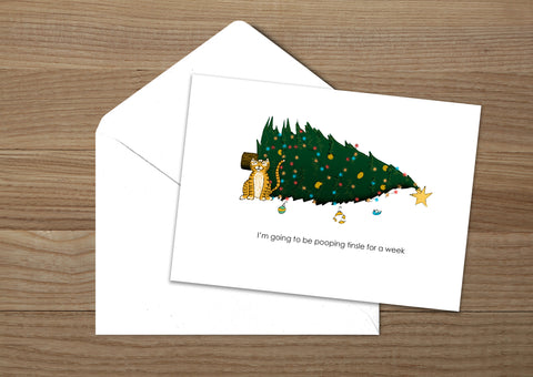 Cat Tree Christmas Card
