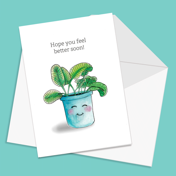 Get Well Soon Plant Card