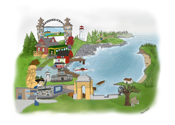 Louisbourg Illustrated Map Full View