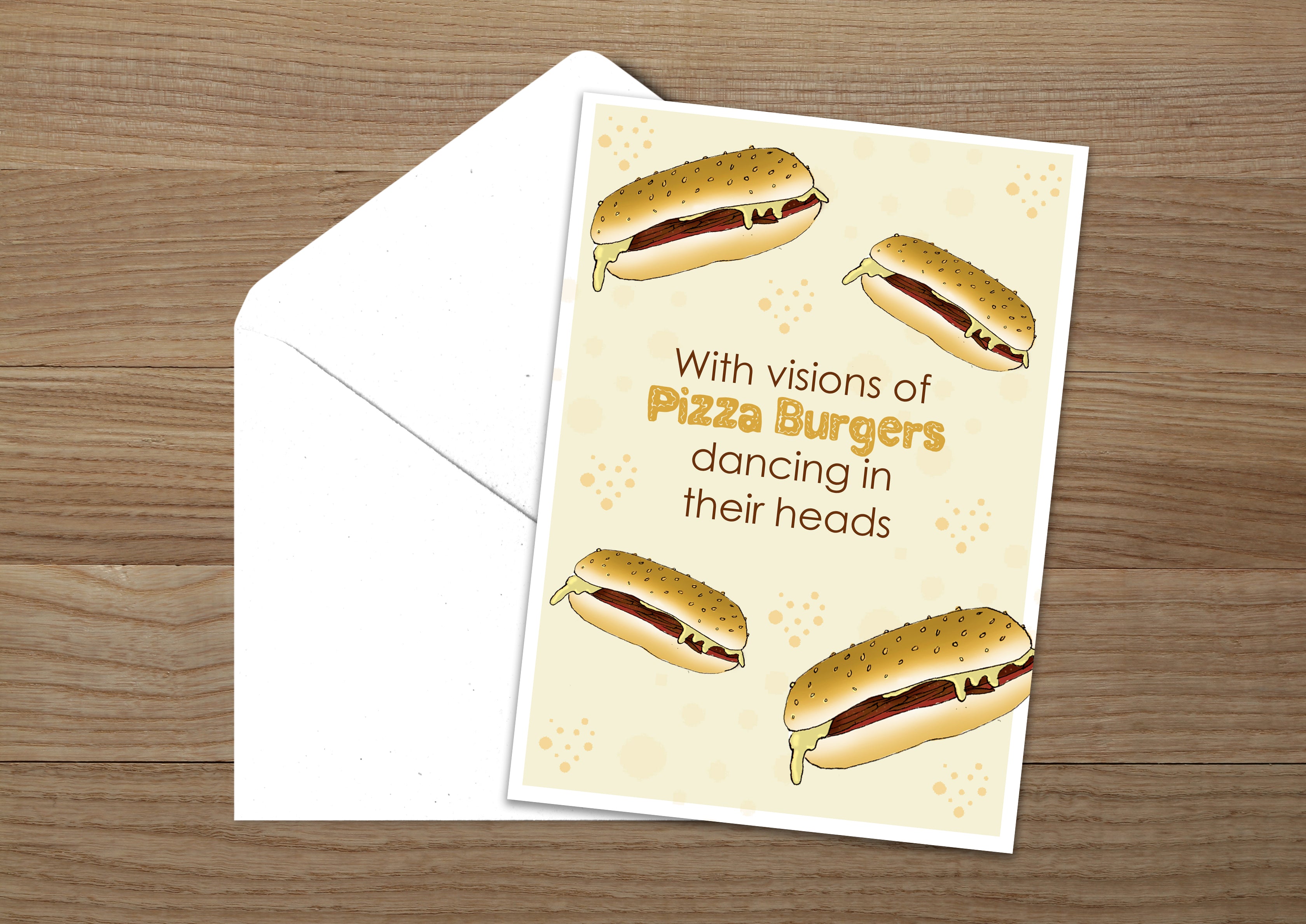 Pizza Burger Christmas Card